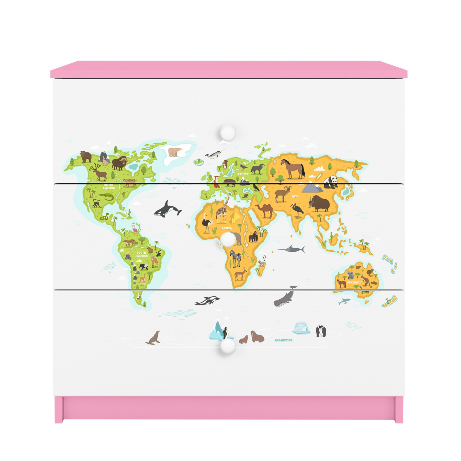 Komoda babydreams różowa Mapa