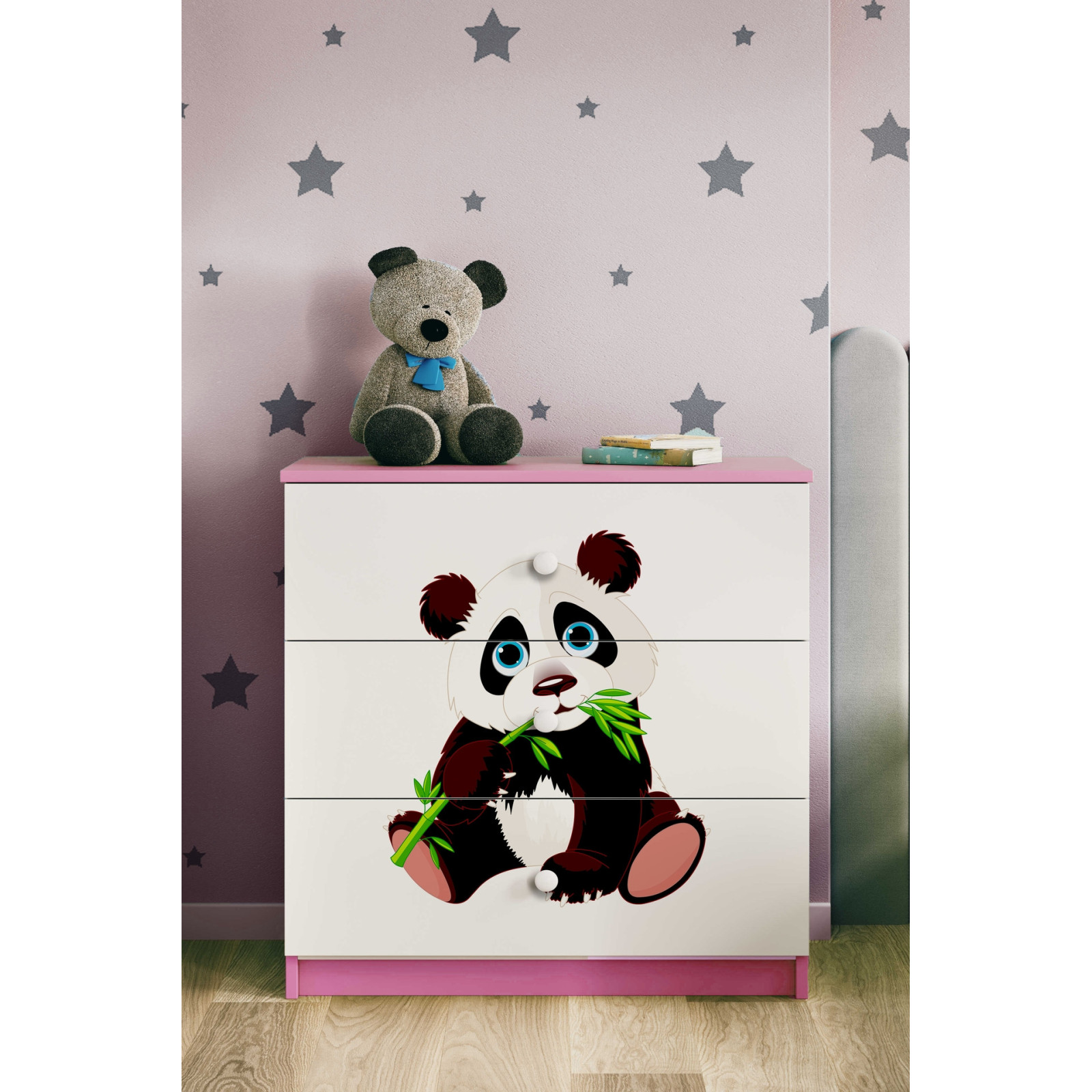 Komoda babydreams różowa panda 2