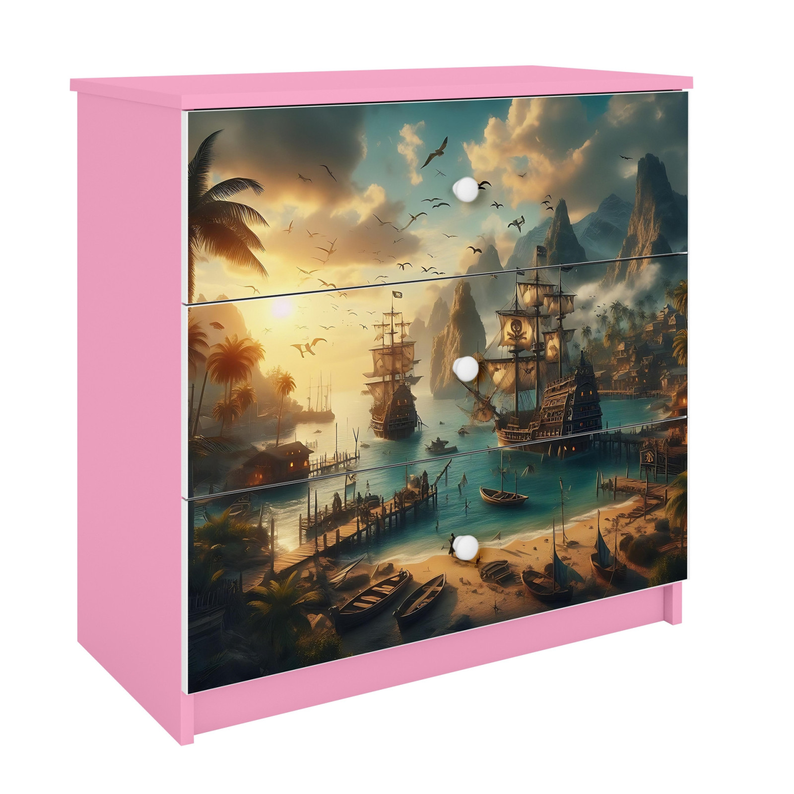 Komoda babydreams różowa Statek