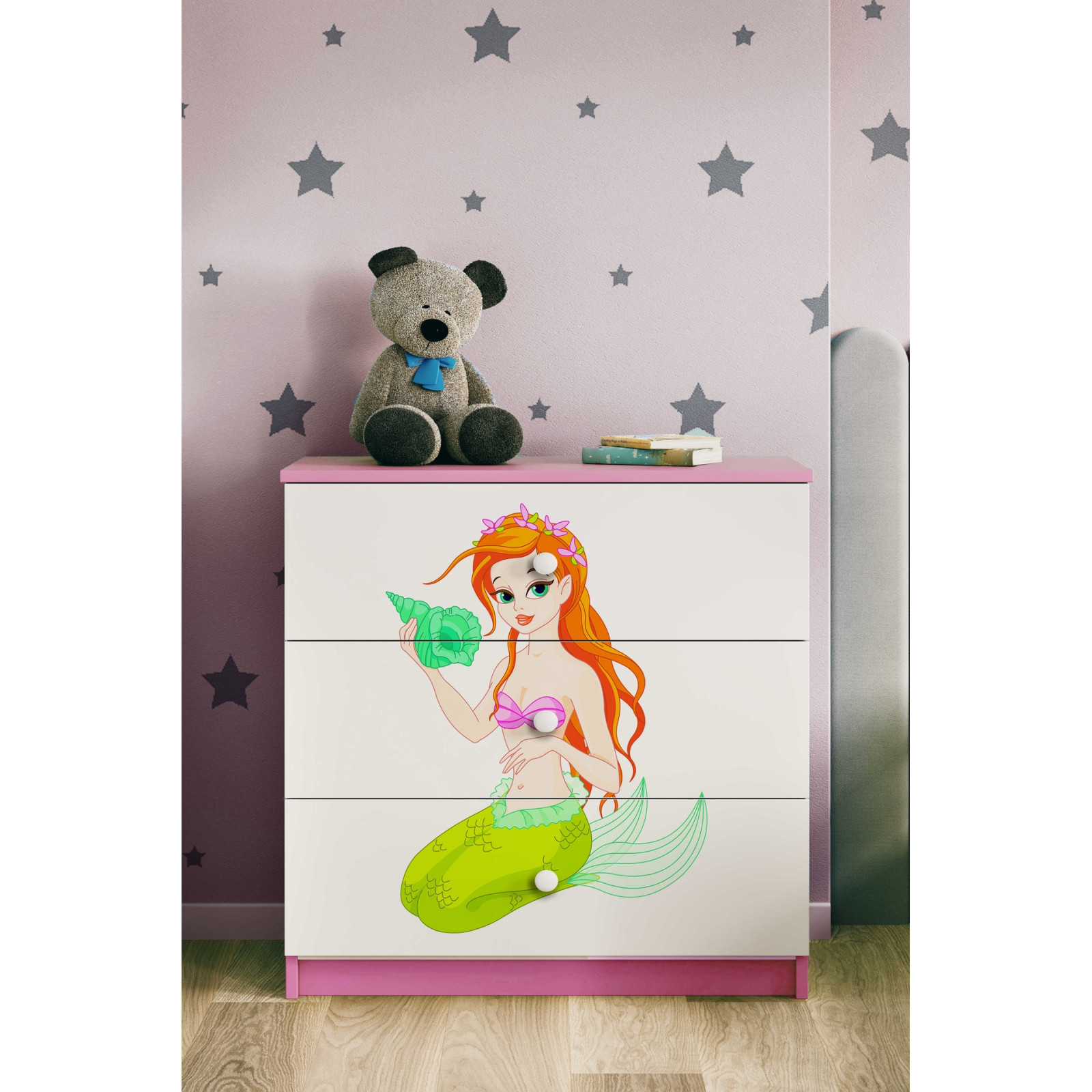 Komoda babydreams różowa Syrenka