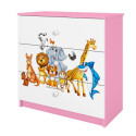 Komoda babydreams różowa Zwierzęta