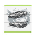 Komoda babydreams zielona Auto sportowe