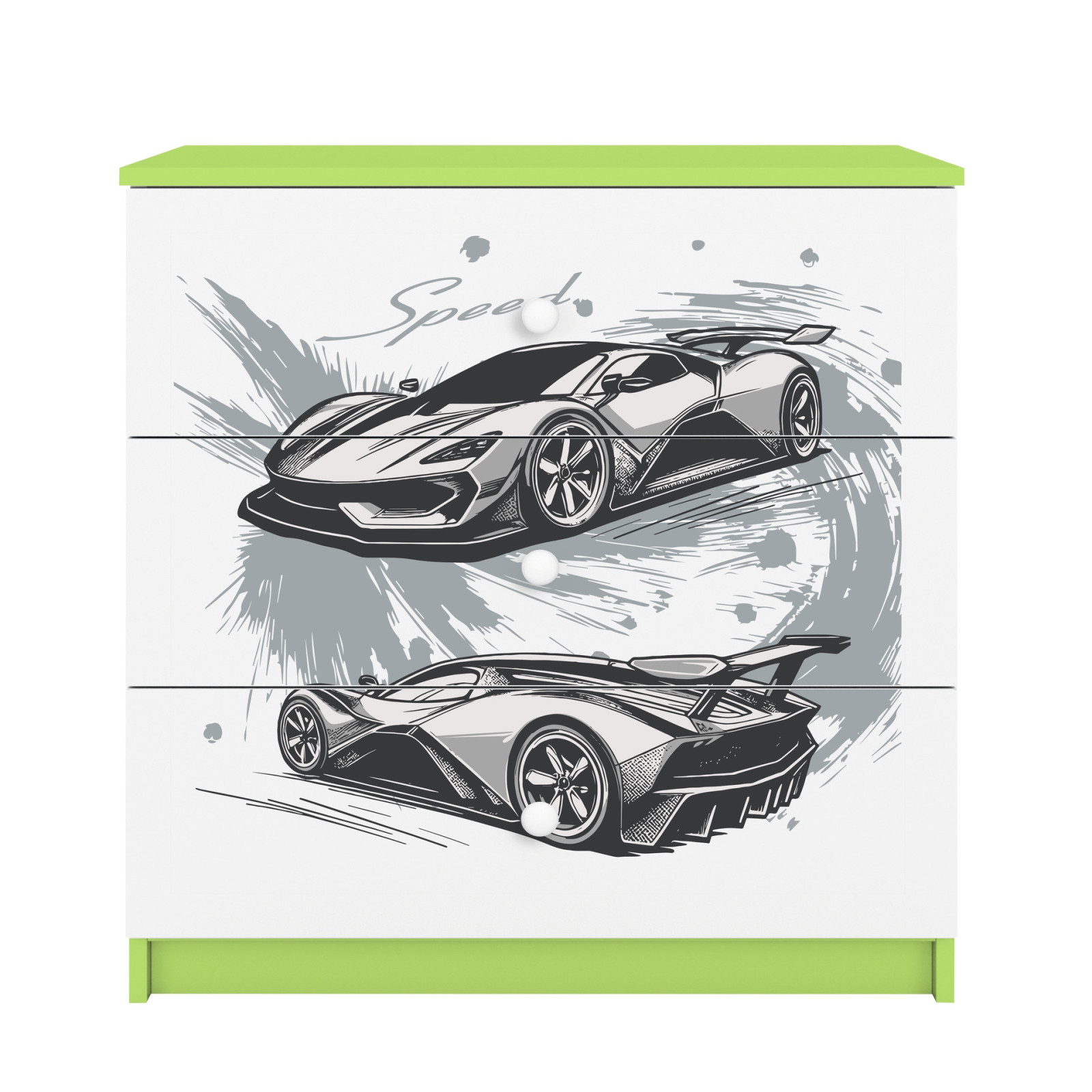 Komoda babydreams zielona Auto sportowe