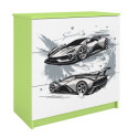 Komoda babydreams zielona Auto sportowe