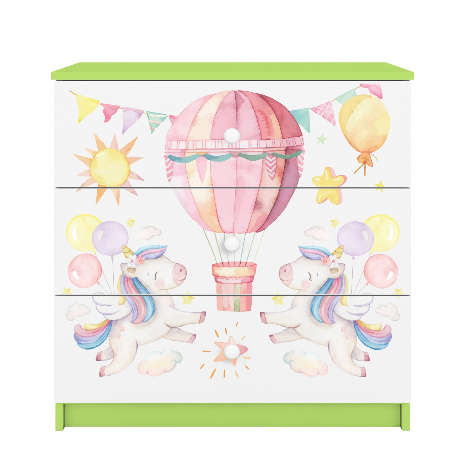 Komoda babydreams zielona Balonik