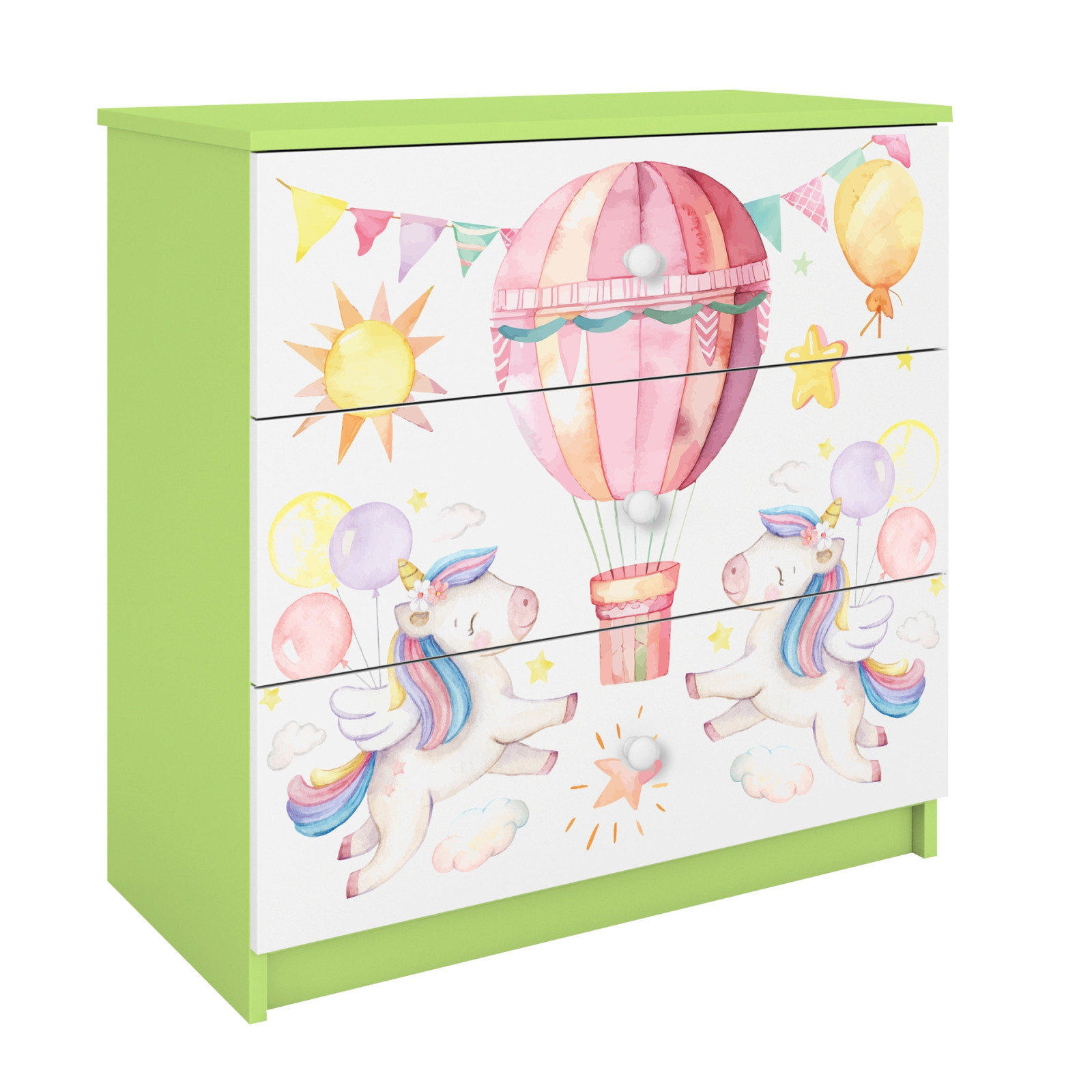 Komoda babydreams zielona Balonik