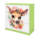 Komoda babydreams zielona Bambi