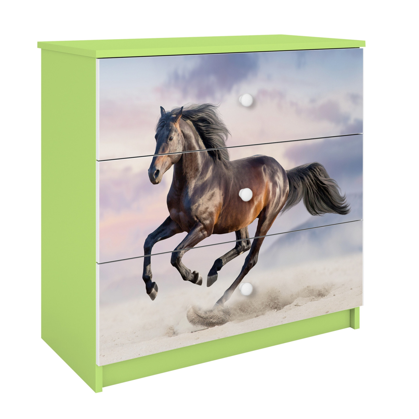 Komoda babydreams zielona Koń w galopie
