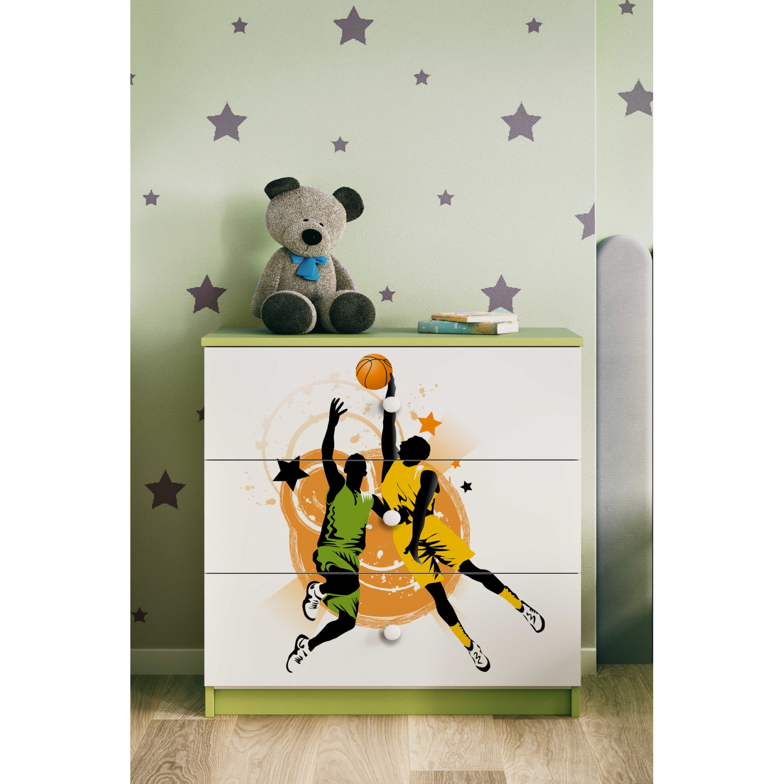 Komoda babydreams zielona Koszykówka