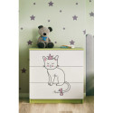 Komoda babydreams zielona Kot