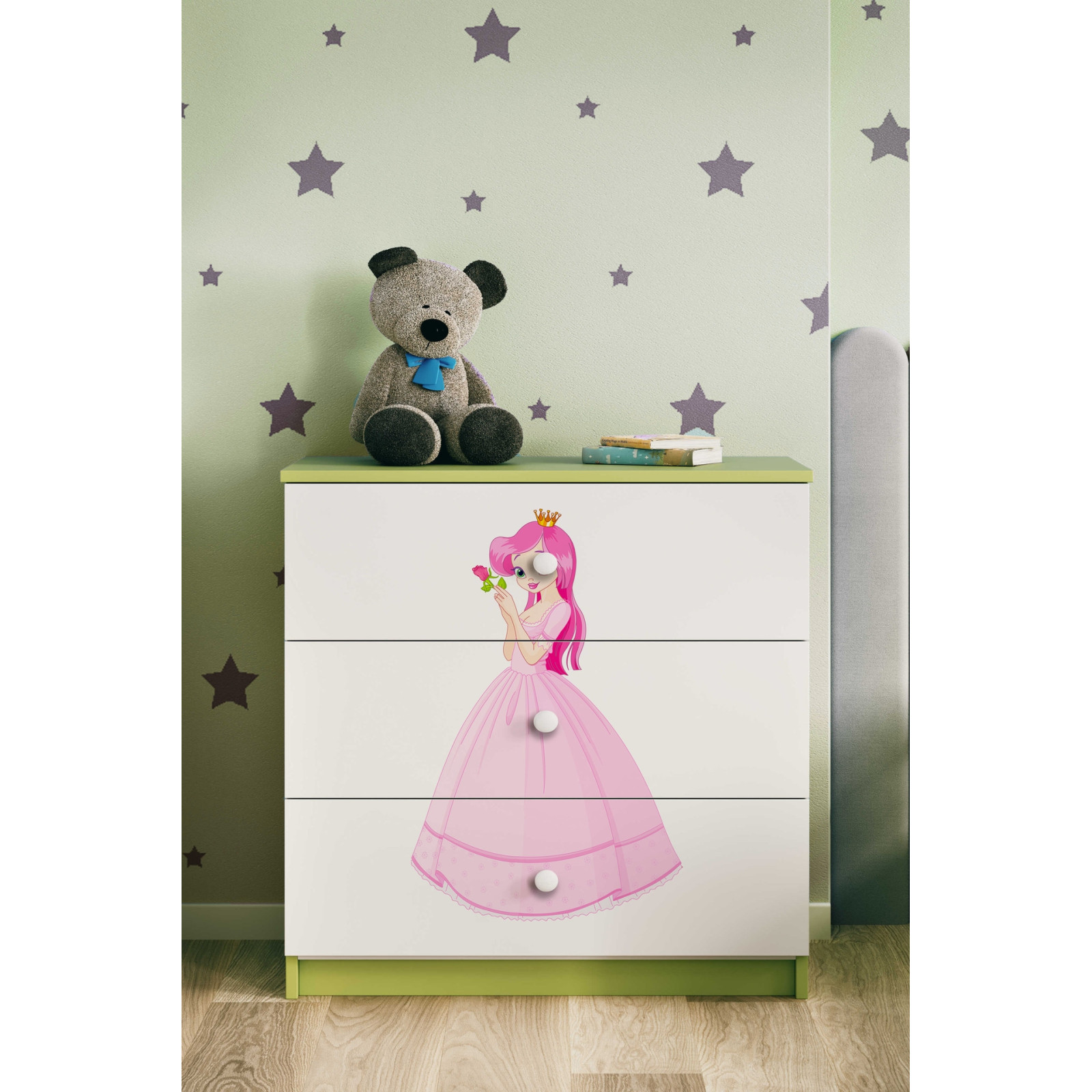 Komoda babydreams zielona Księżniczka