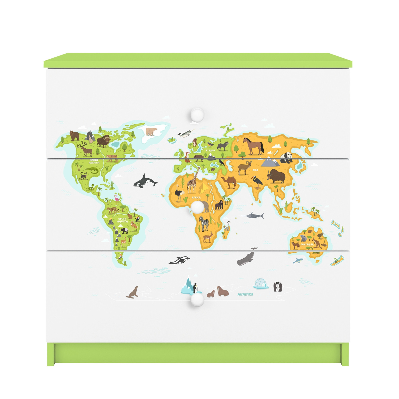 Komoda babydreams zielona Mapa