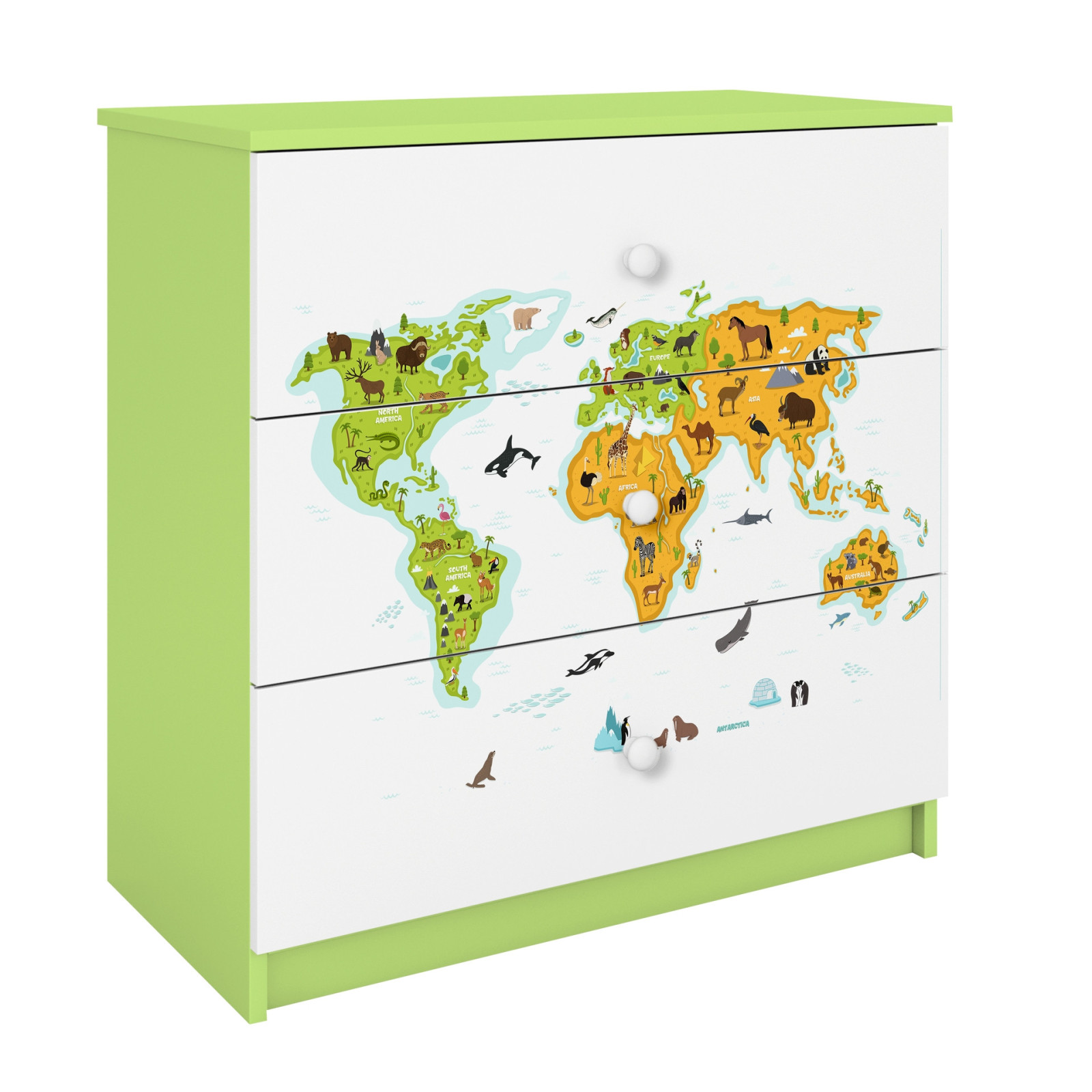 Komoda babydreams zielona Mapa