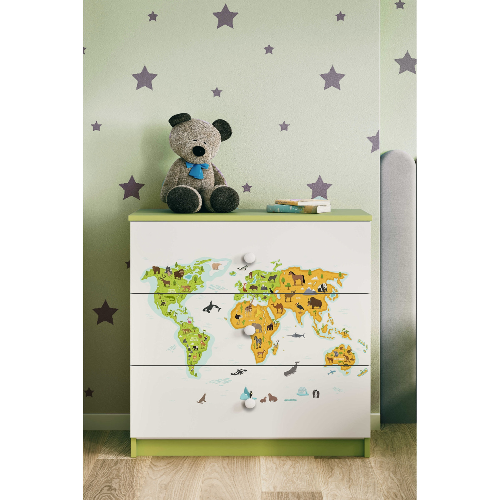 Komoda babydreams zielona Mapa
