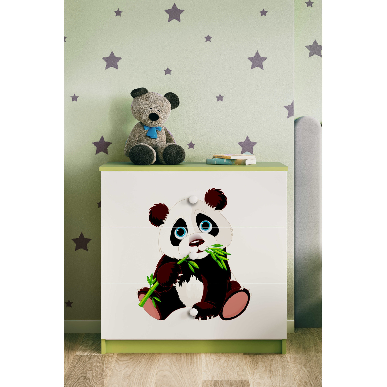 Komoda babydreams zielona panda 2