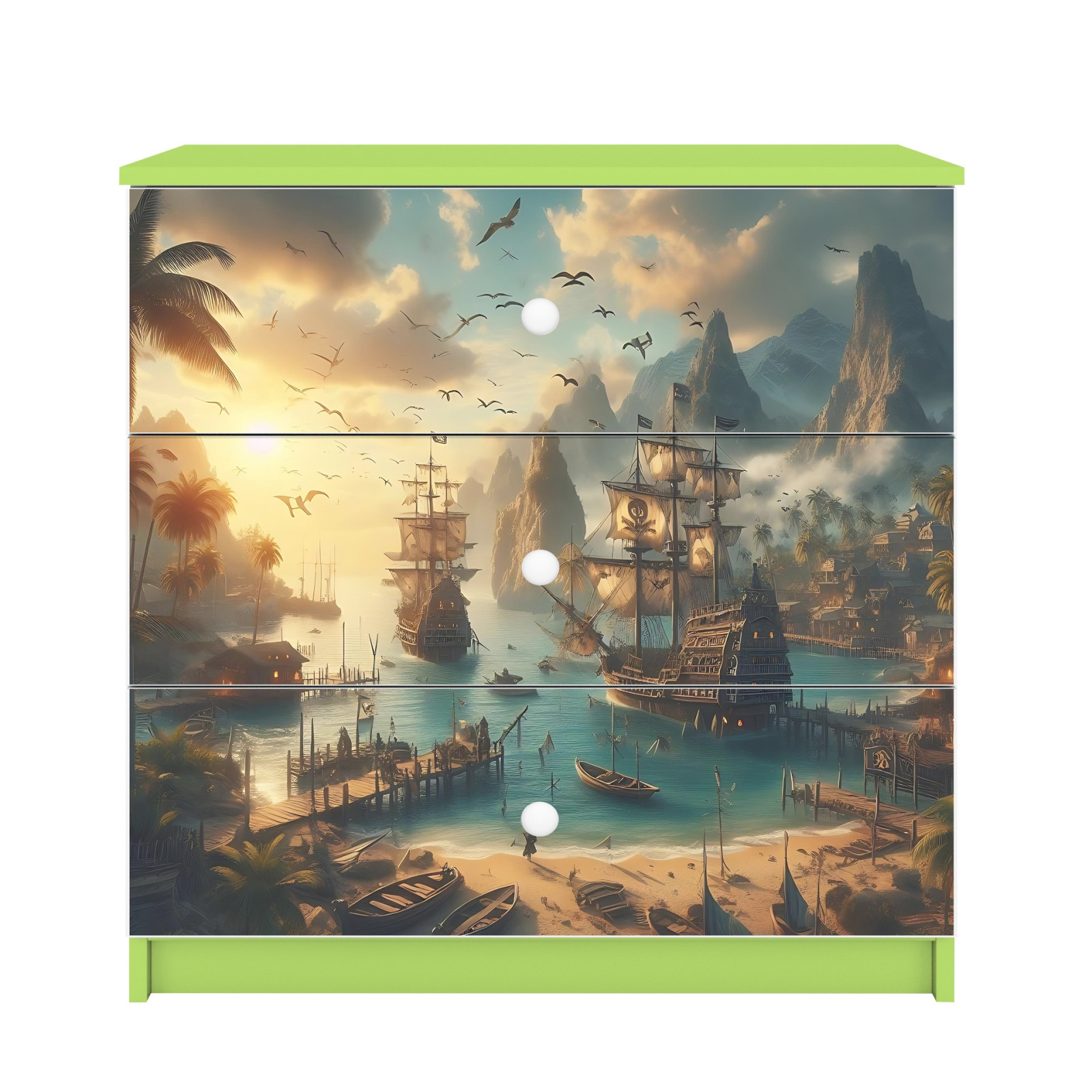 Komoda babydreams zielona Statek