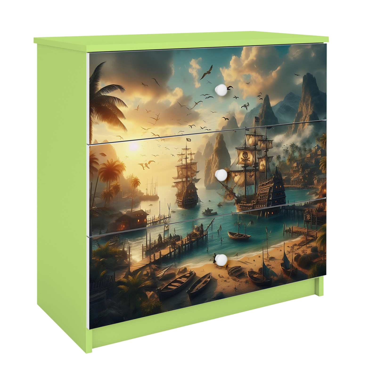 Komoda babydreams zielona Statek