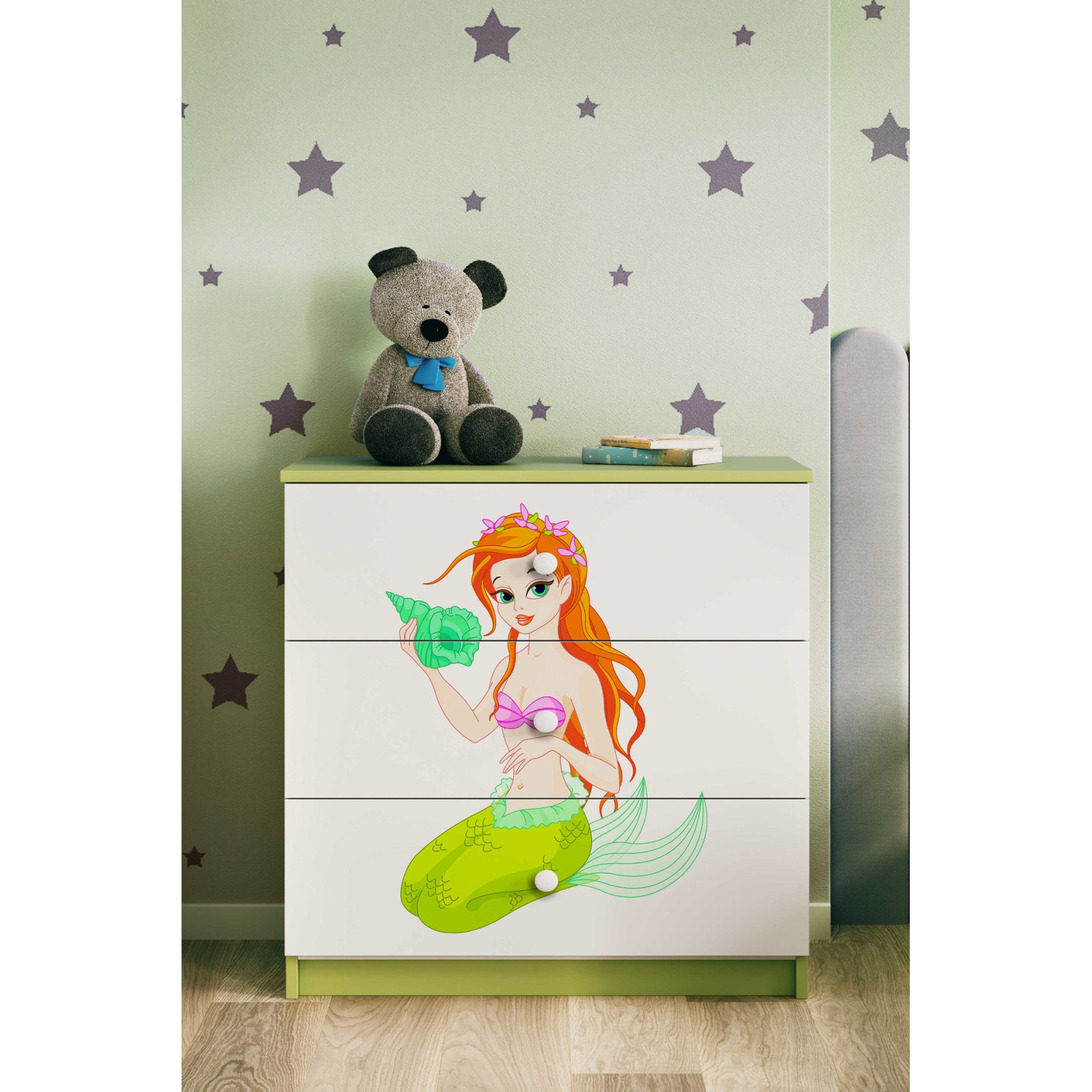 Komoda babydreams zielona Syrenka