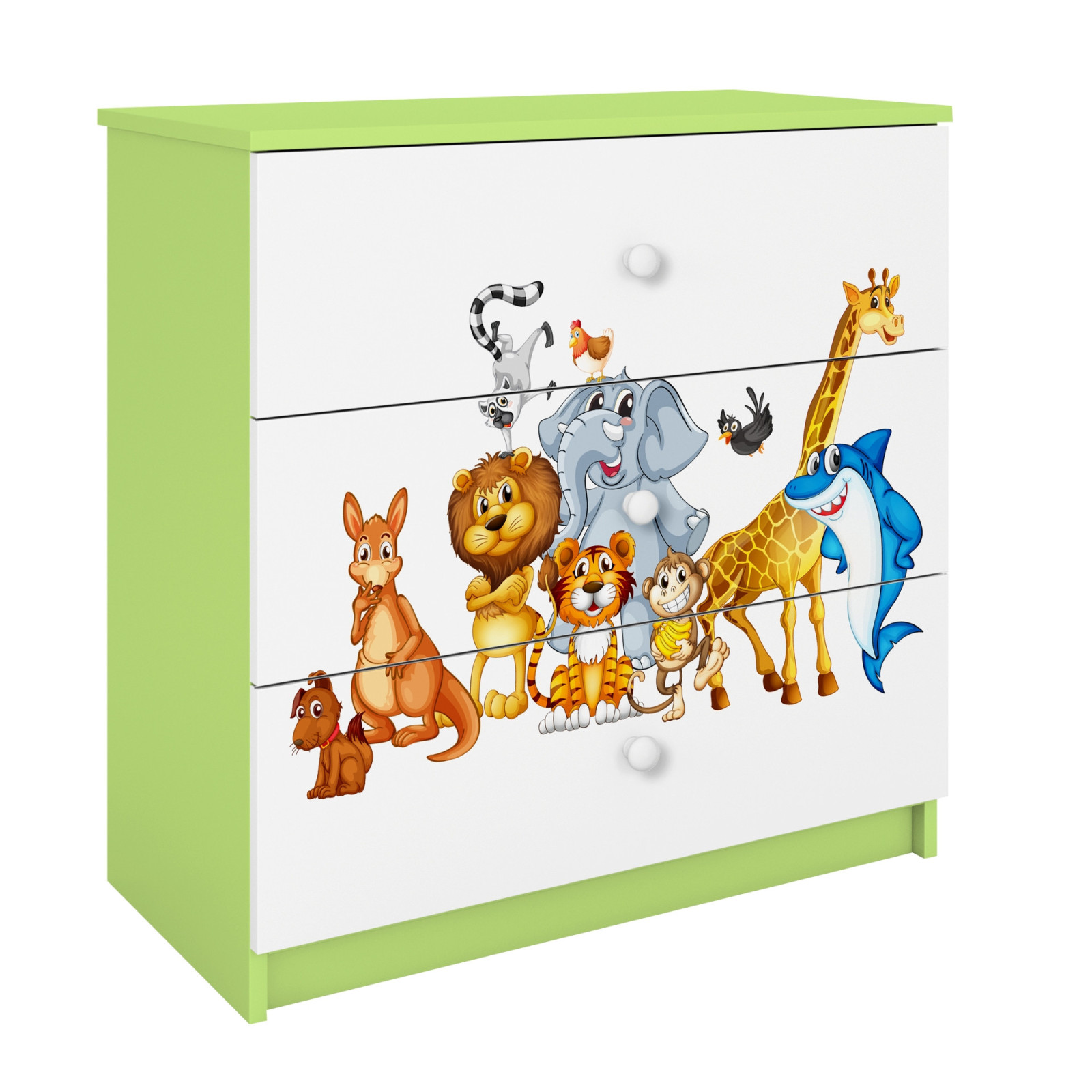 Komoda babydreams zielona Zwierzęta