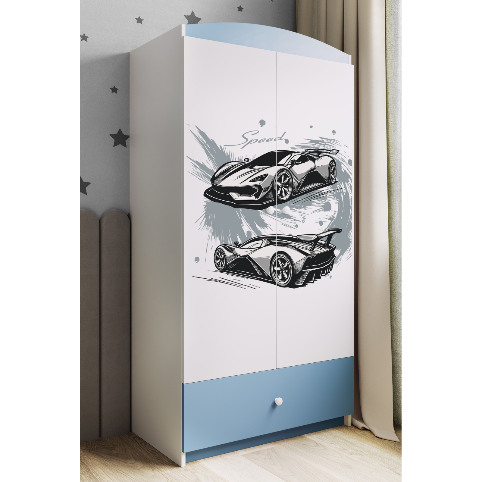 Szafa babydreams niebieska Auto sportowe