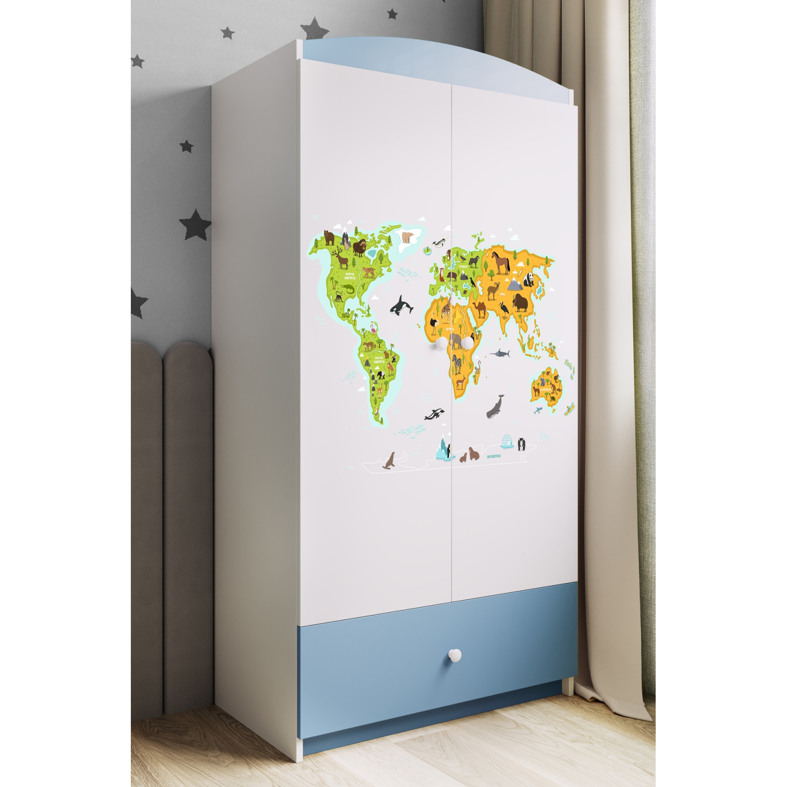 Szafa babydreams niebieska Mapa