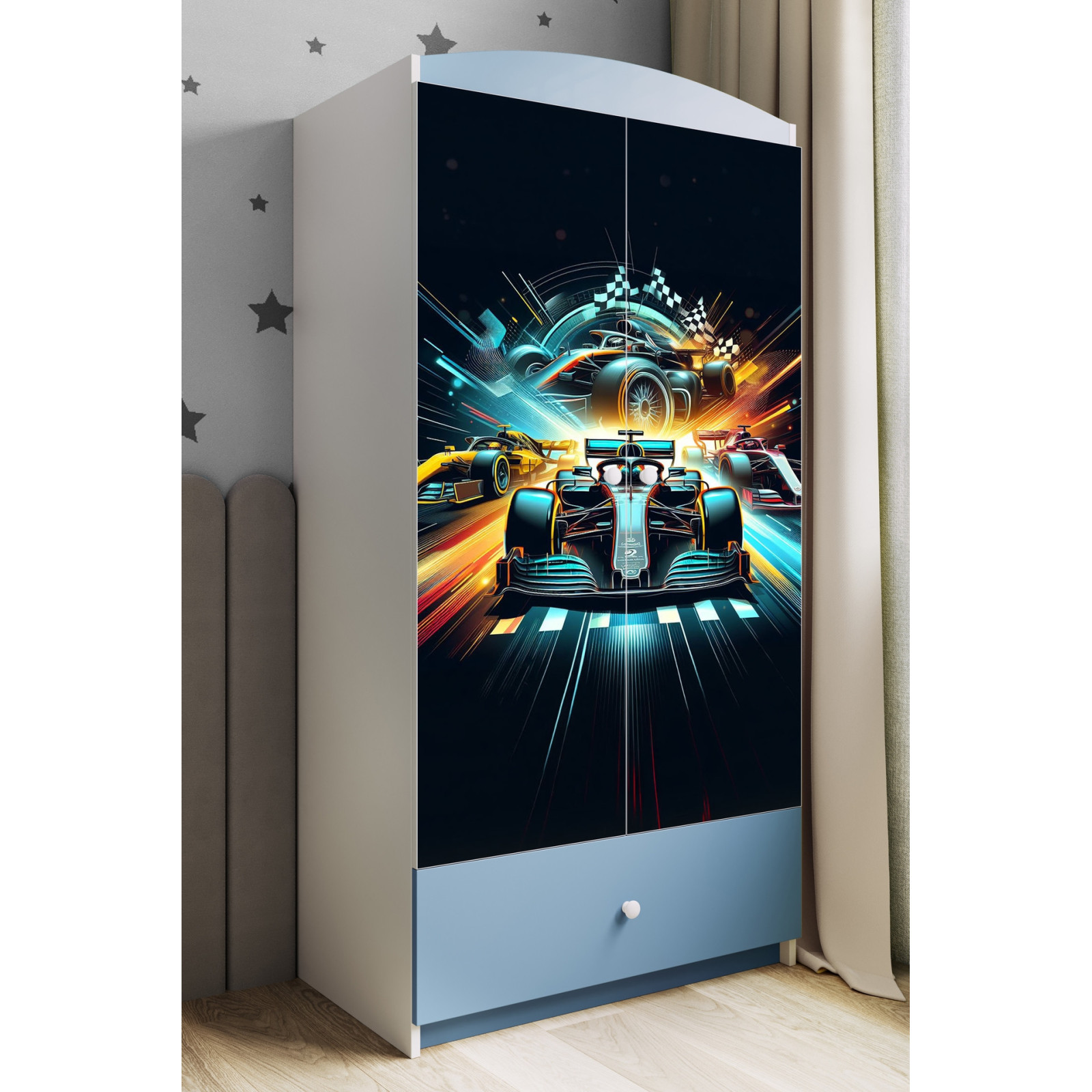 Szafa babydreams niebieska Wyścig