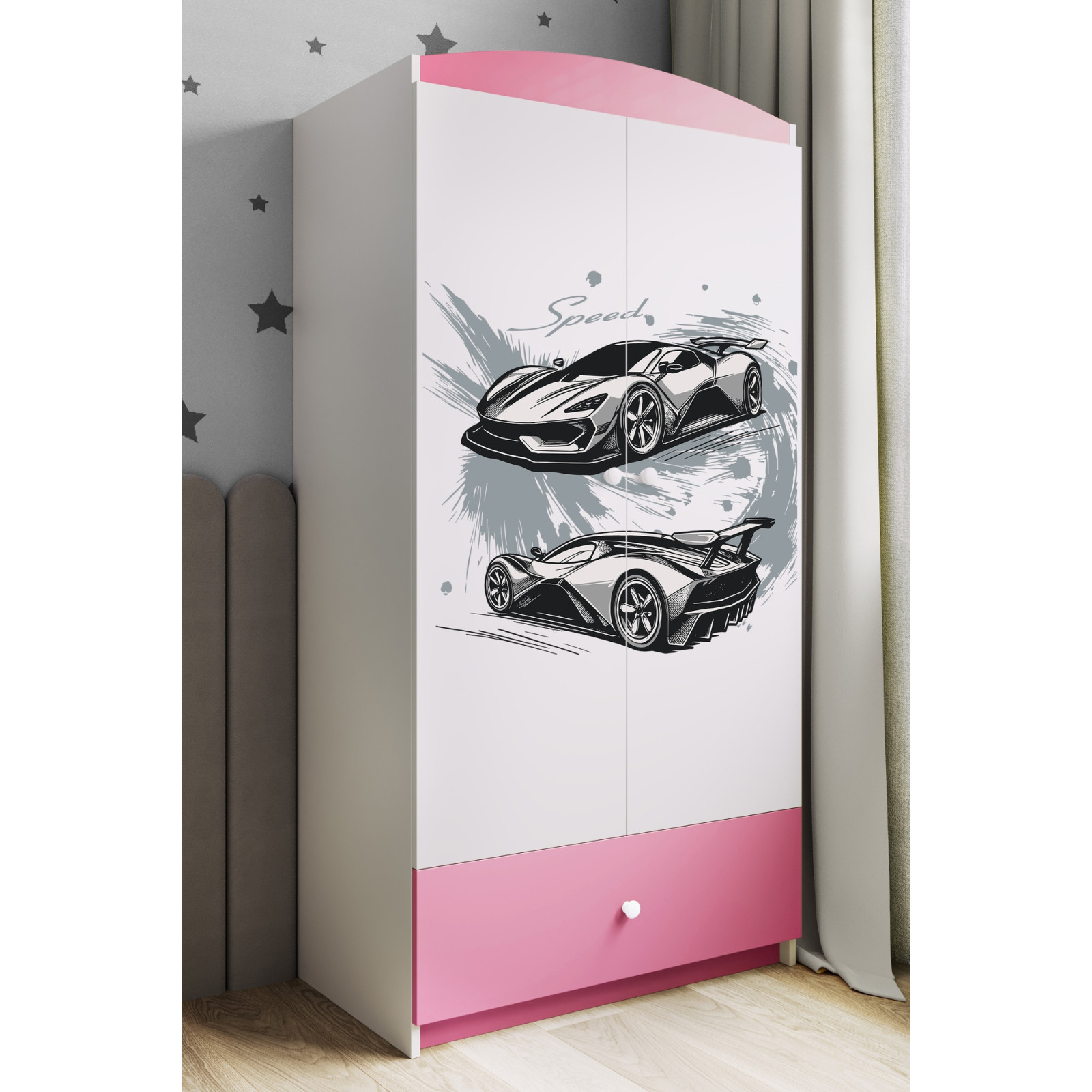 Szafa babydreams różowa Auto sportowe