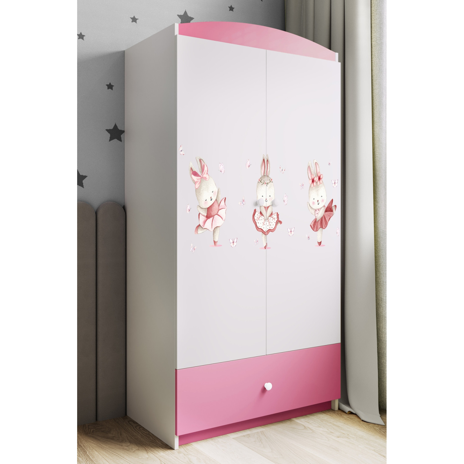 Szafa babydreams różowa Króliczki z motylkami