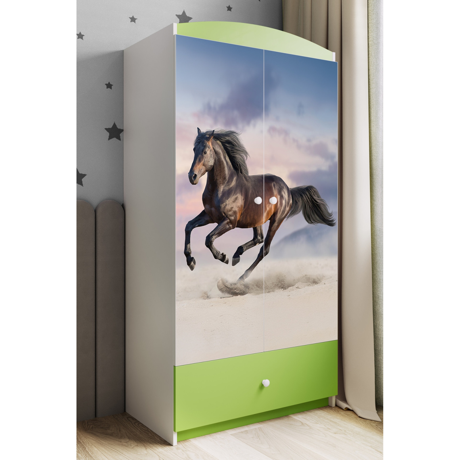 Szafa babydreams zielona Koń w galopie