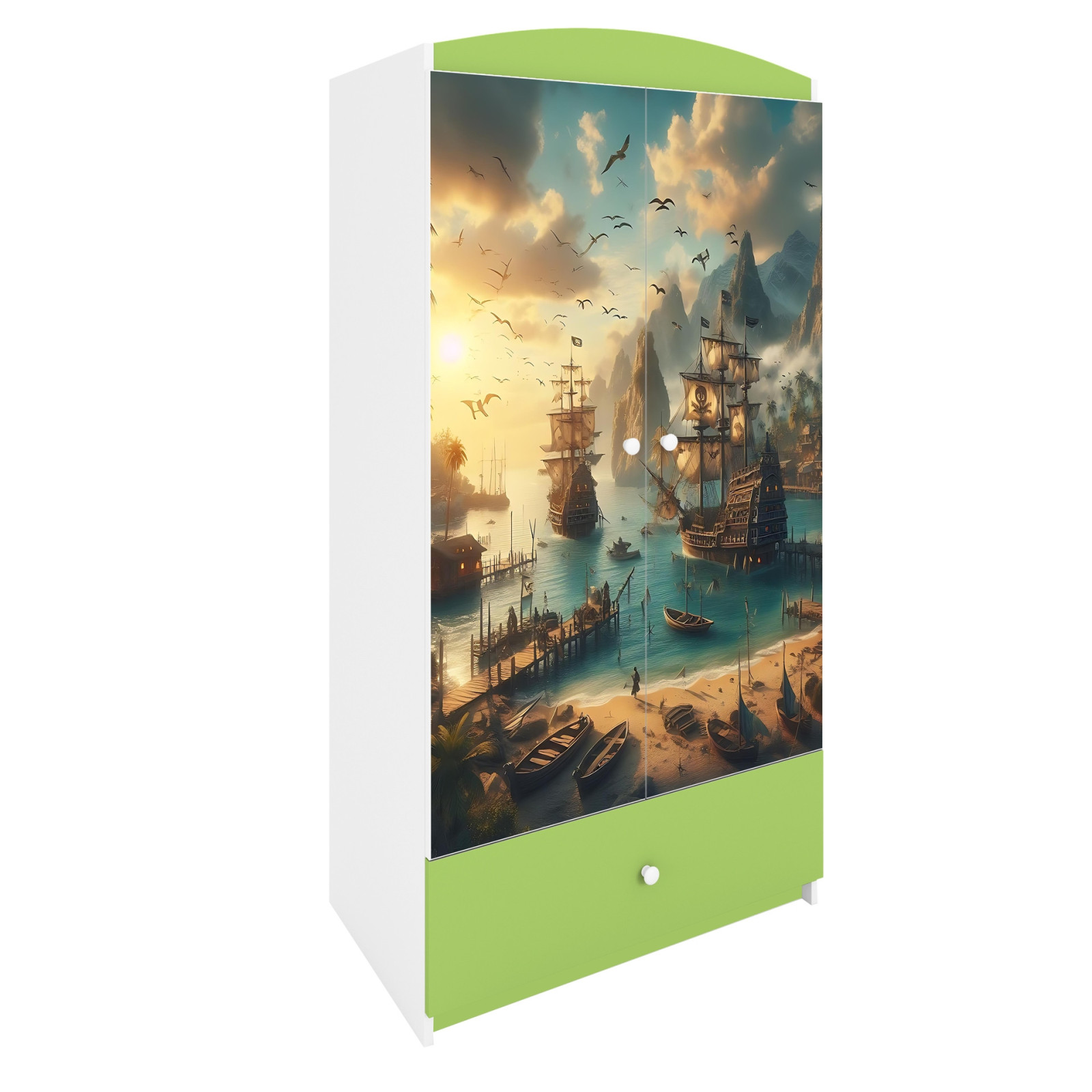 Szafa babydreams zielona Statek