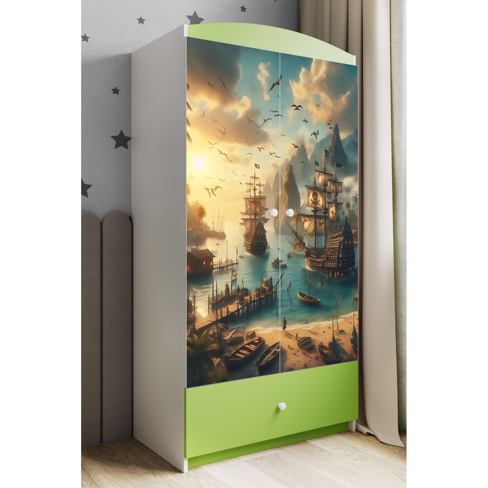Szafa babydreams zielona Statek