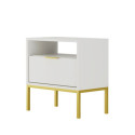 Szafka nocna Austin biała & złota