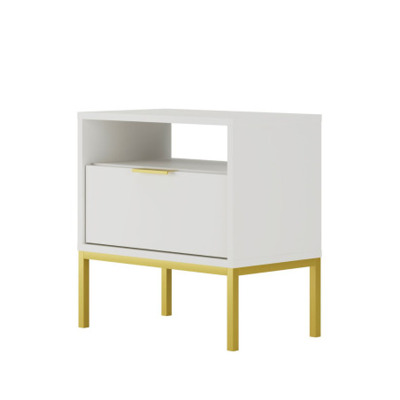 Szafka nocna Austin biała & złota