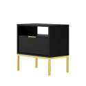 Szafka nocna Austin czarna & złota