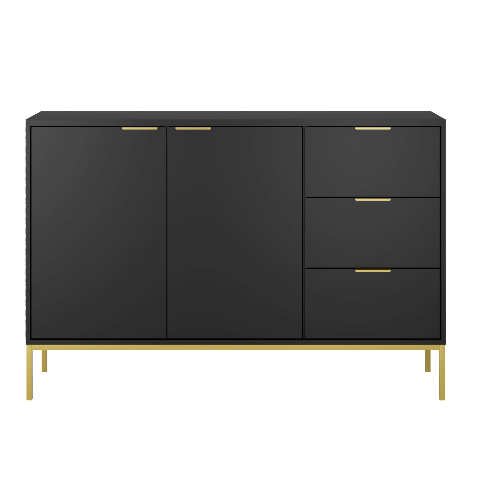 Komoda Austin czarna & złota