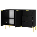 Komoda Austin czarna & złota