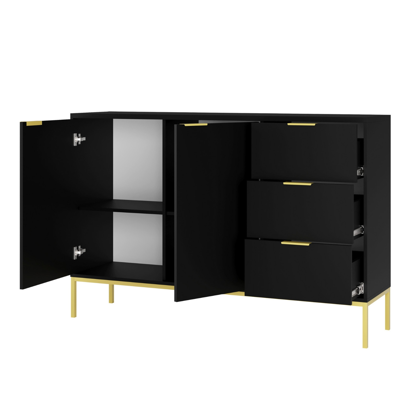 Komoda Austin czarna & złota