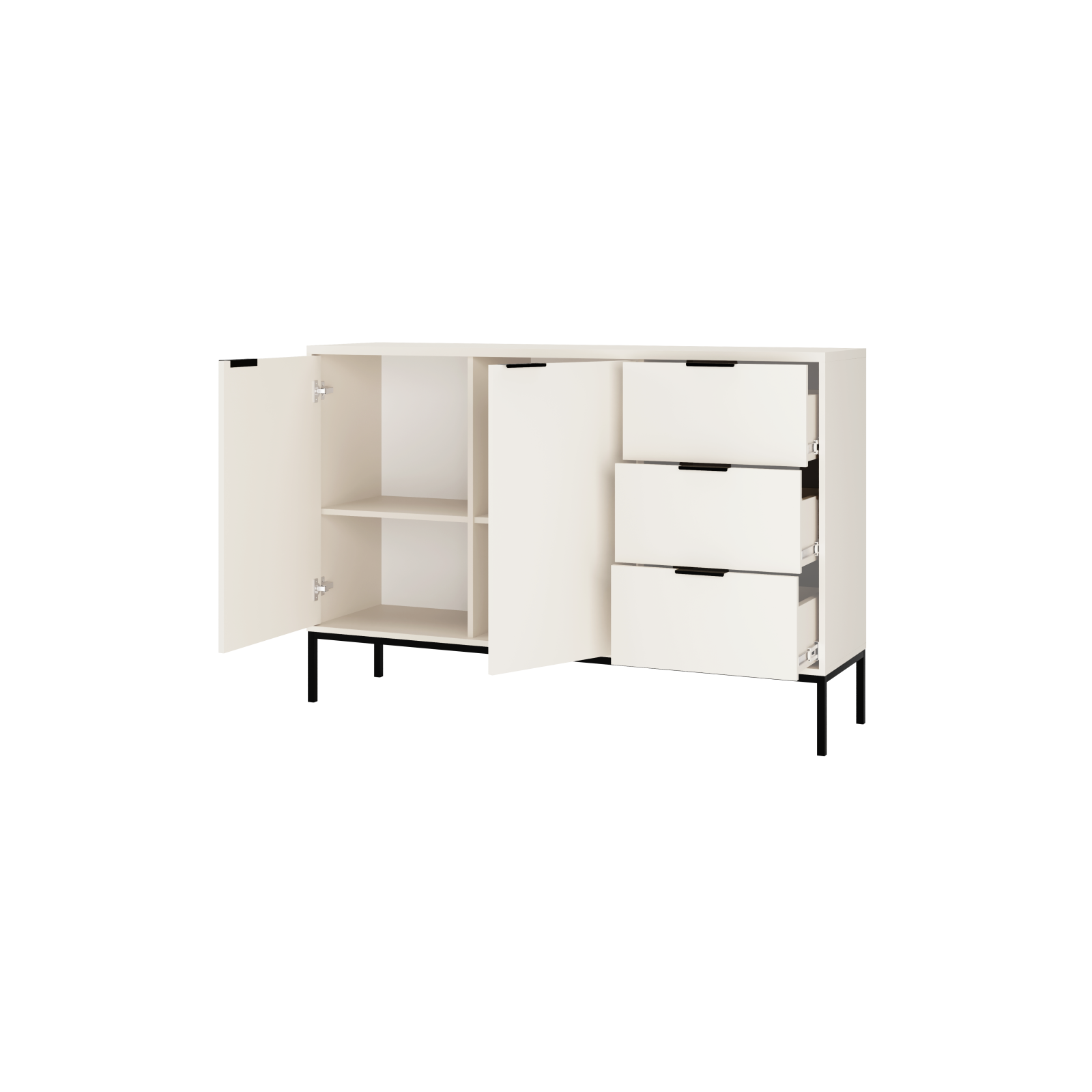 Komoda Austin biała & czarna