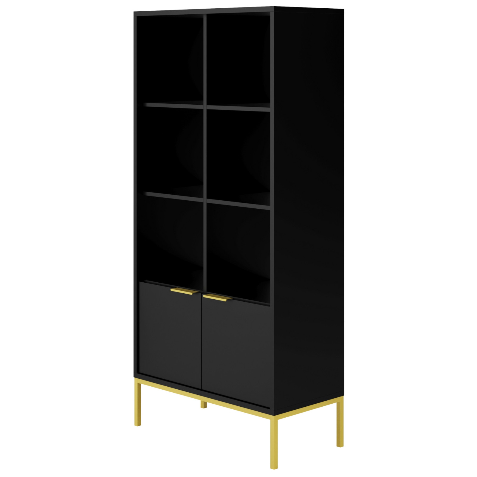 Regał Austin czarny & złoty