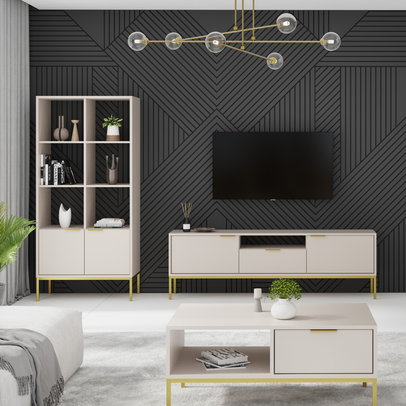 Regał Austin kaszmir & złoty