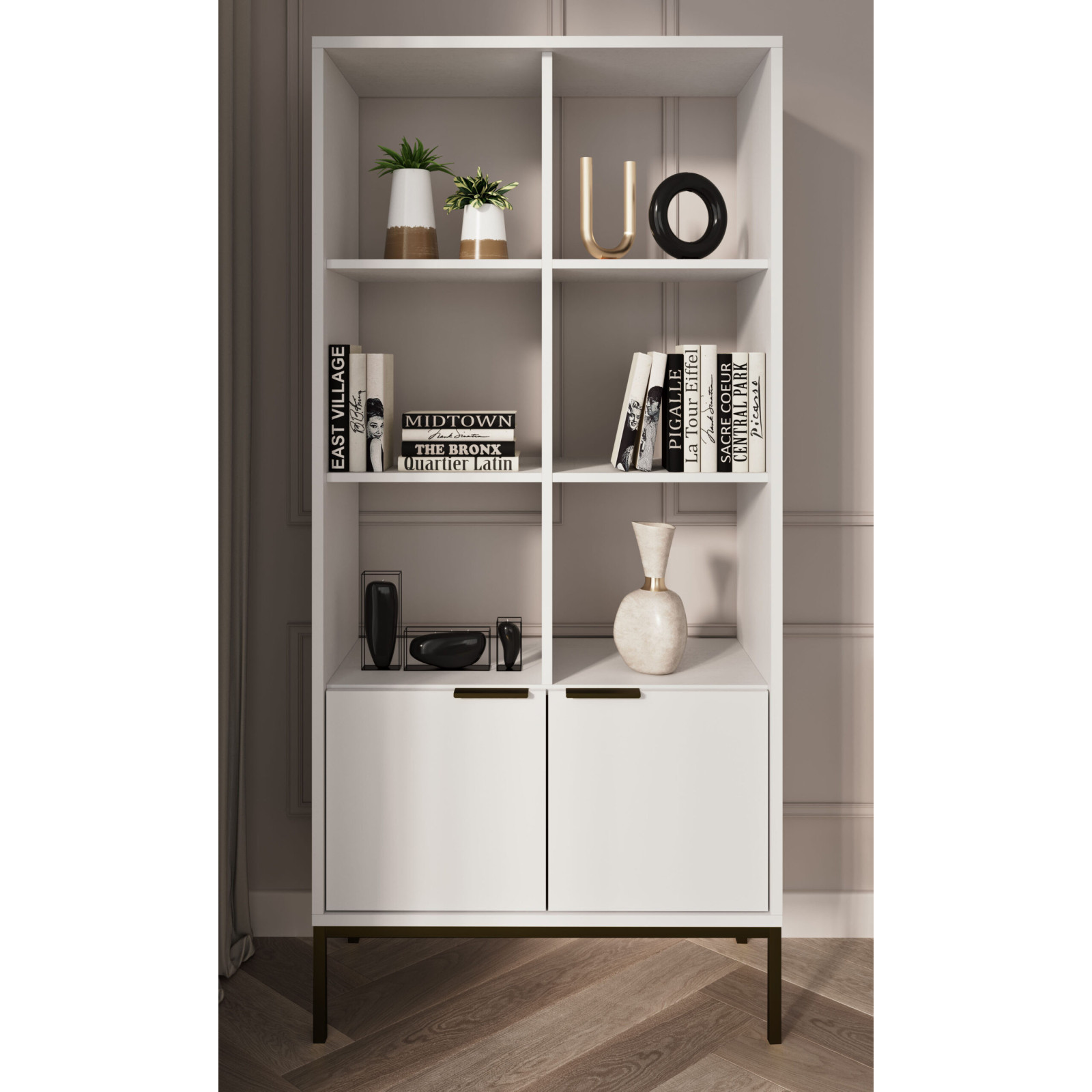 Regał Austin biały & czarny