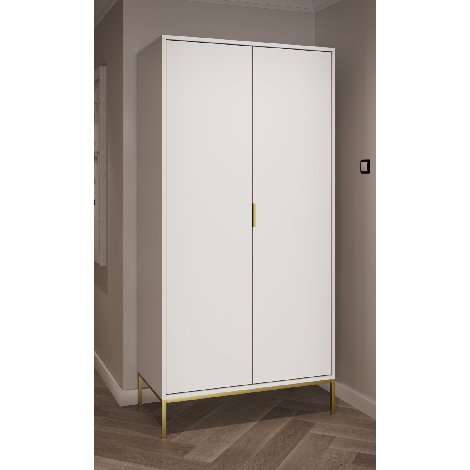 Szafa Austin biała & złota