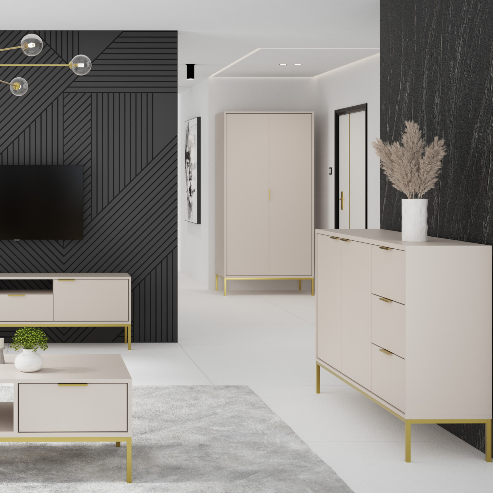 Szafa Austin kaszmir & złota