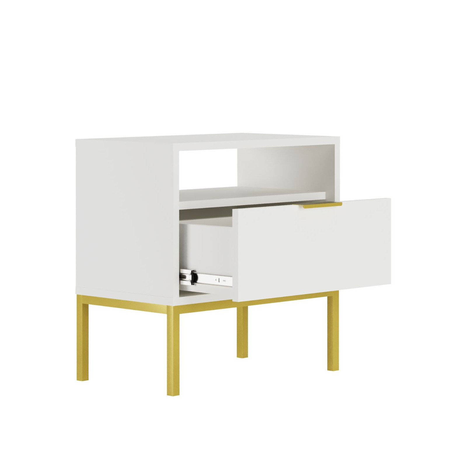 Szafka nocna Austin biała & złota
