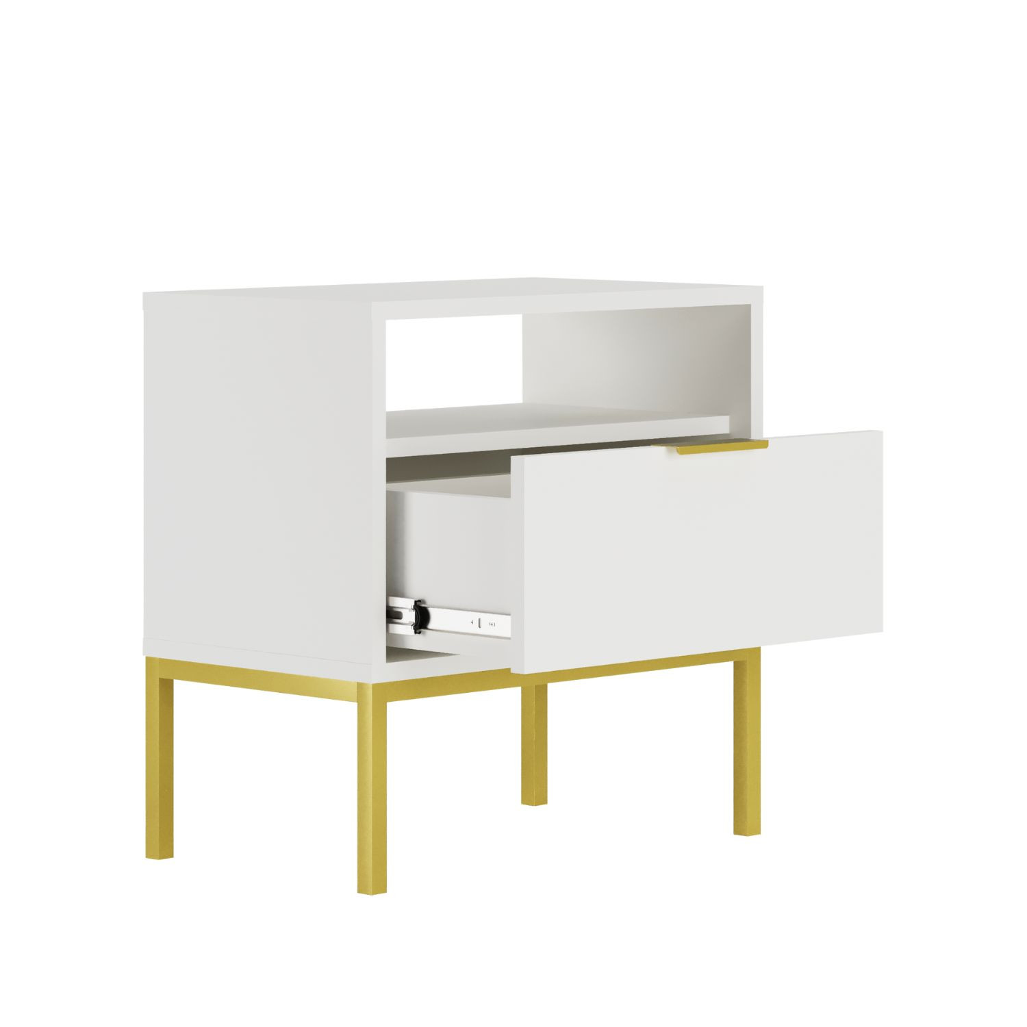 Szafka nocna Austin biała & złota