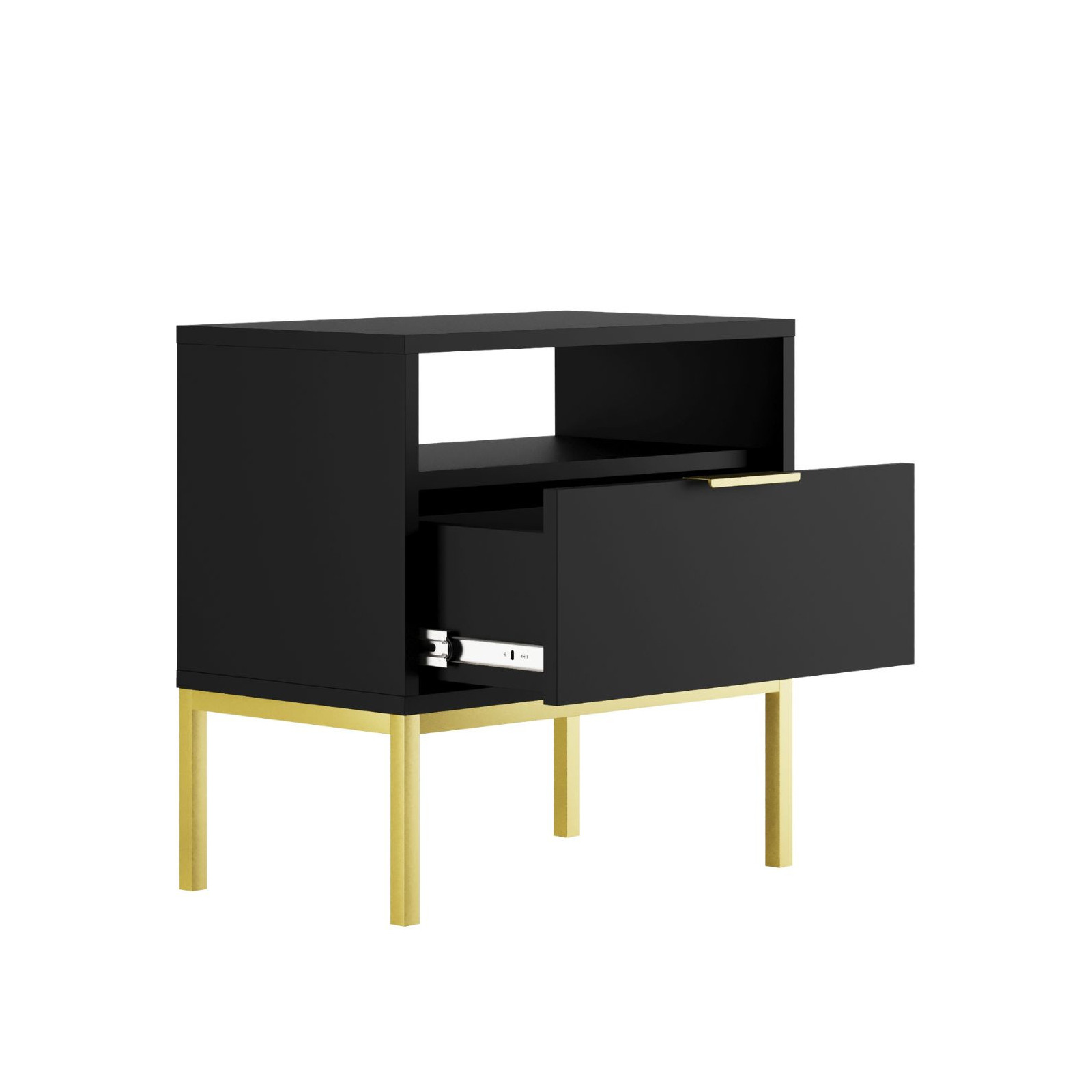 Szafka nocna Austin czarna & złota
