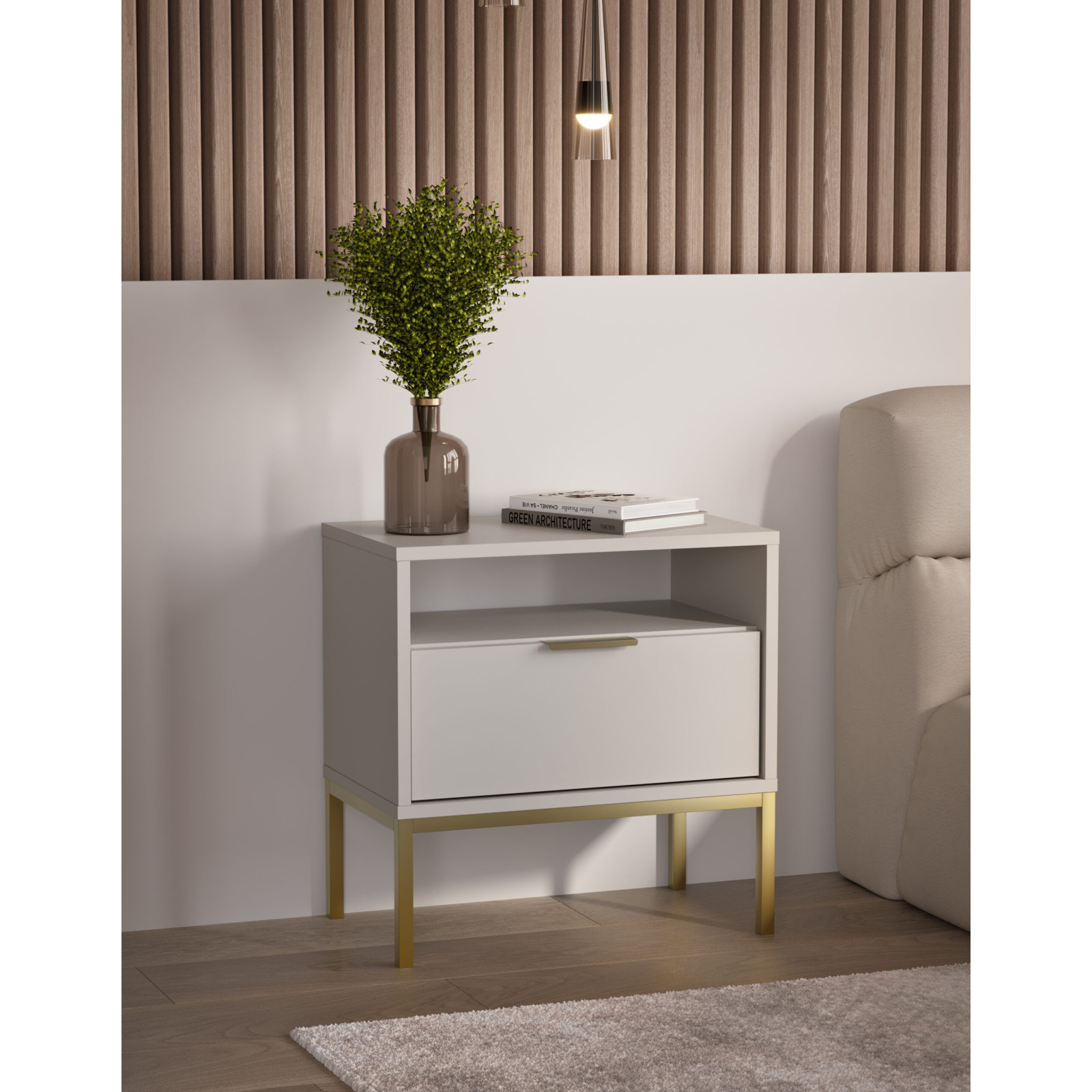 Szafka nocna Austin kaszmir & złota