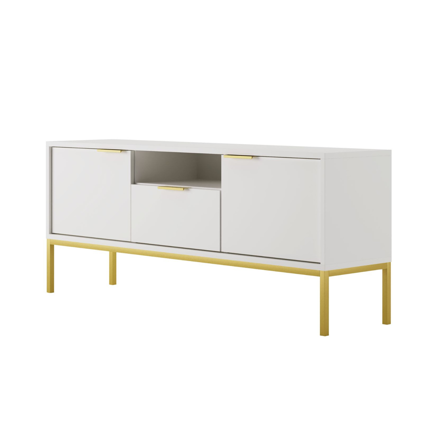 Szafka RTV Austin 135 biała & złota