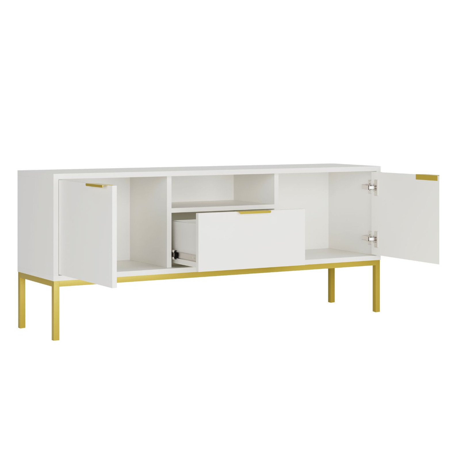 Szafka RTV Austin 135 biała & złota