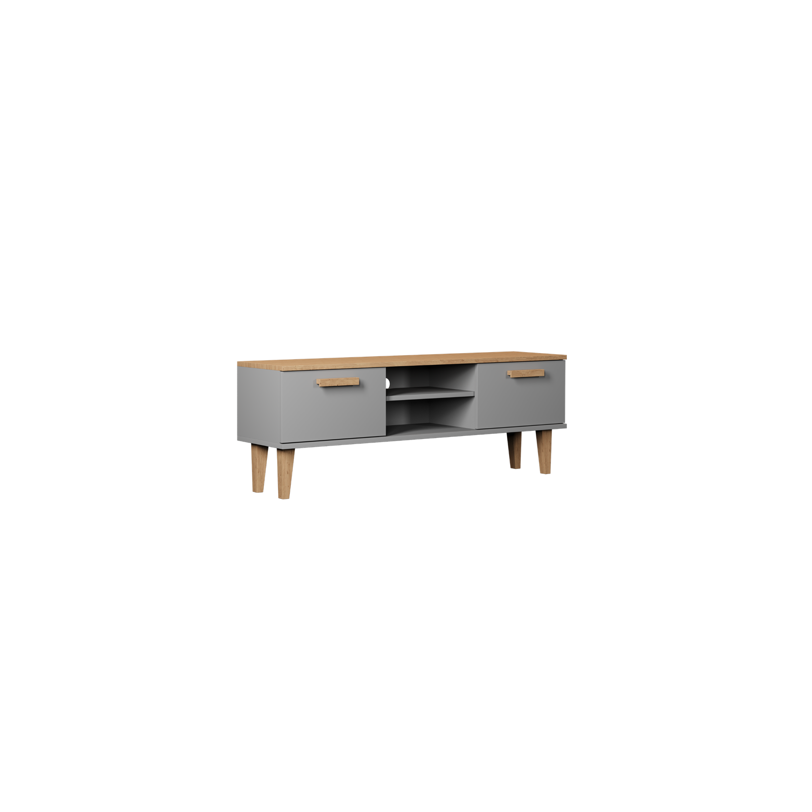 Szafka RTV Denver 120 szary chinchilla & hikora